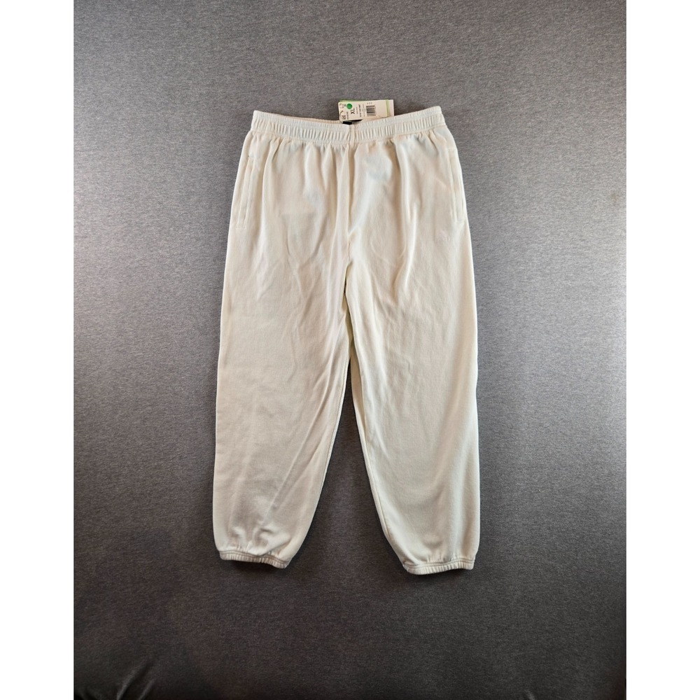 Adidas‎ Boyfriend Ribbed Joggers Womens XL Cream Athletic Casual Stretch NWT